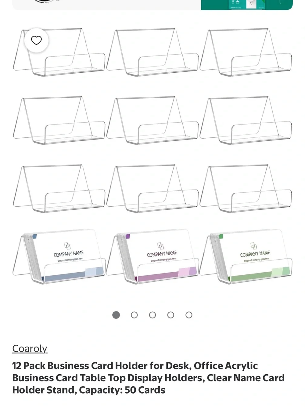 Clear Acrylic Business Card Holder - 12 Pack